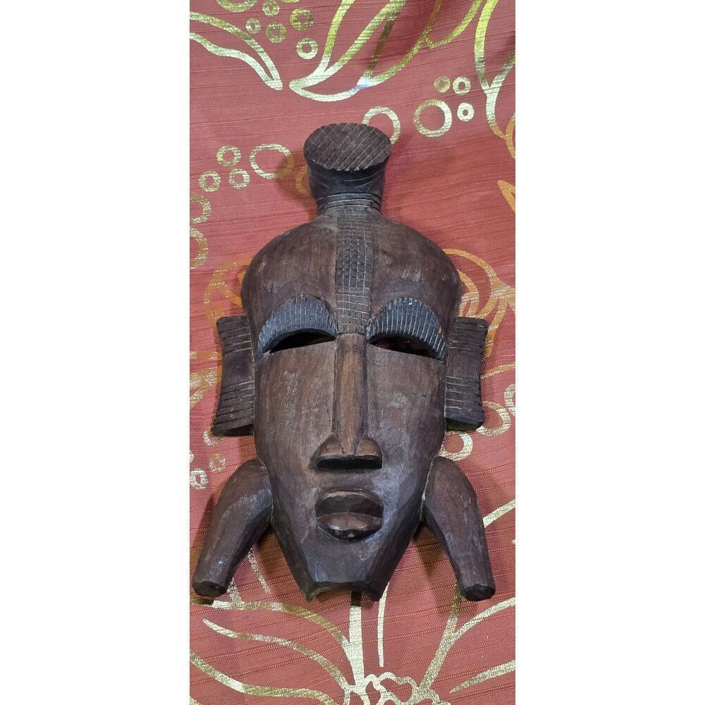Vintage Hand Carved African Wood Mask
